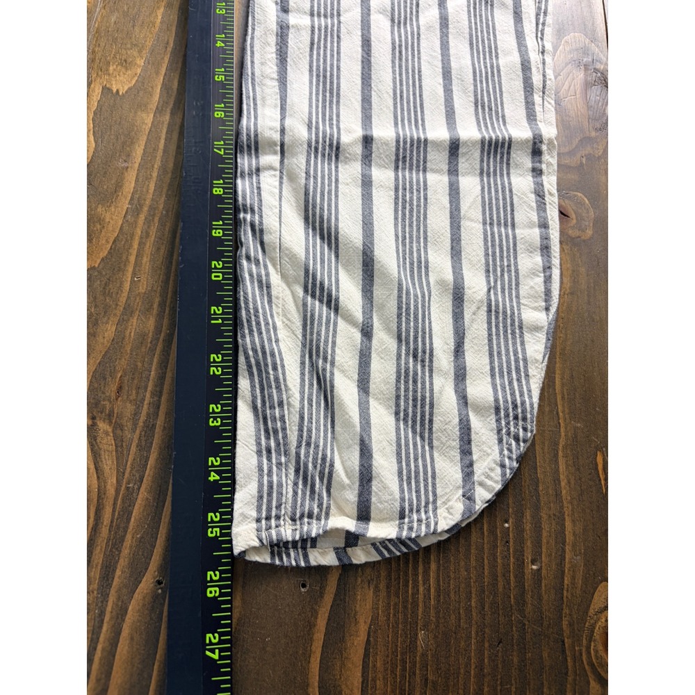 Marine Layer Allison Pants Women M Crop Cream Navy Stripe Tencel Pull On Pockets - Picture 6 of 12